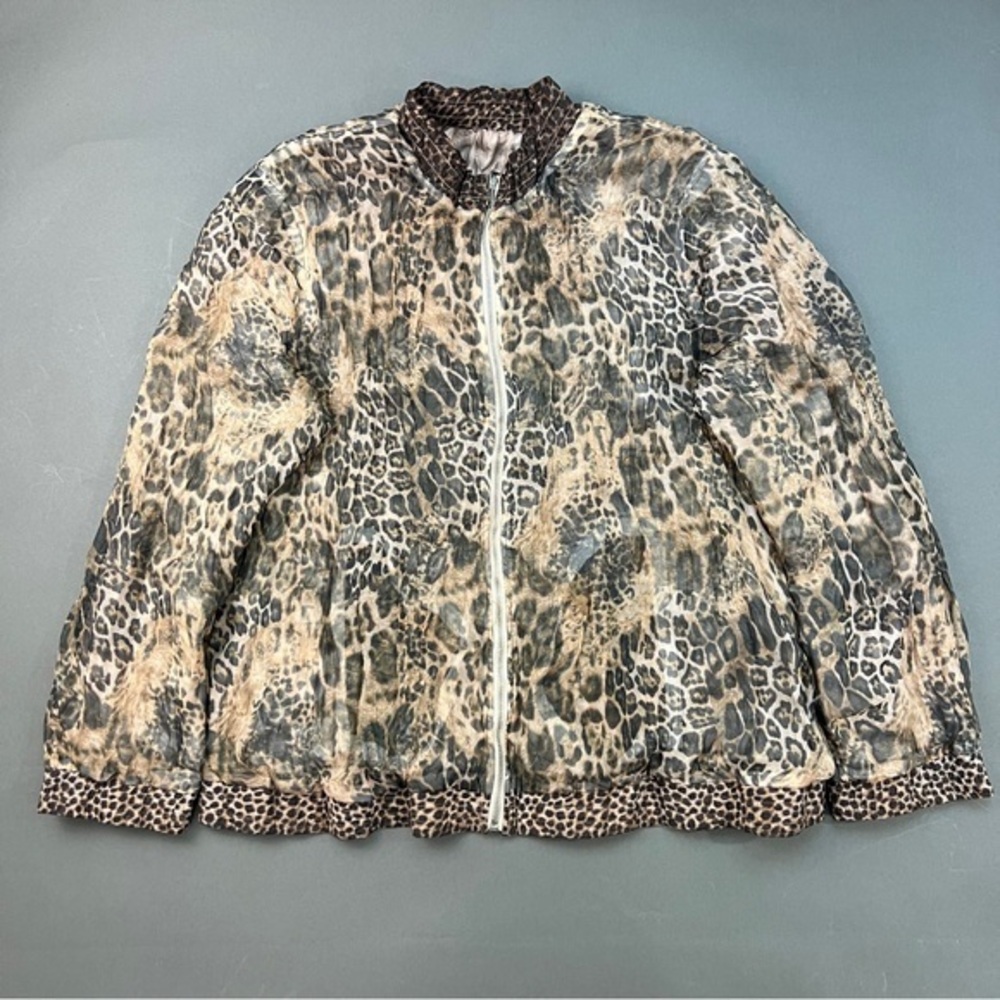 Luxury Designer Cheetah Print Reversible  Zip Jacket